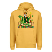 Mustard happy st patricks day with st patricks Premium Hoodie - AdoDesignShop