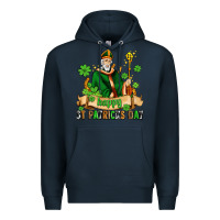 Navy happy st patricks day with st patricks Premium Hoodie - AdoDesignShop