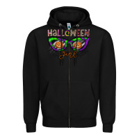 Black halloween girl Zipper Hoodie - CowhideDigitalArt