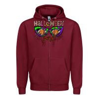 Burgundy halloween girl Zipper Hoodie - CowhideDigitalArt