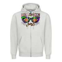 Dove Grey halloween girl Zipper Hoodie - CowhideDigitalArt