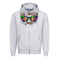 Heather Grey halloween girl Zipper Hoodie - CowhideDigitalArt
