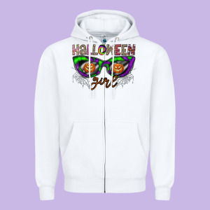 Halloween Girl Zipper Hoodie Designed By Cowhidedigitalart