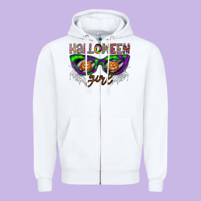 Halloween Girl Zipper Hoodie Designed By Cowhidedigitalart