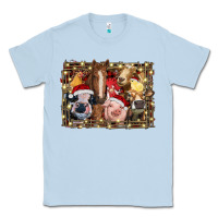 Dusty Blue christmas farm animals Classic Tee - RanaPortraitStore