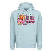 Blue Mist it's fine i'm fine everything's freakin' fine Premium Hoodie - MaliasSmallBusiness