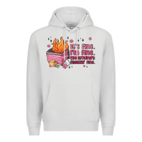 Dove Grey it's fine i'm fine everything's freakin' fine Premium Hoodie - MaliasSmallBusiness