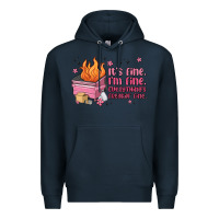 Navy it's fine i'm fine everything's freakin' fine Premium Hoodie - MaliasSmallBusiness