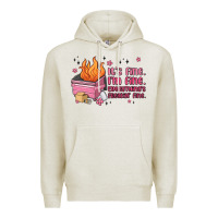 Oatmeal Heather it's fine i'm fine everything's freakin' fine Premium Hoodie - MaliasSmallBusiness