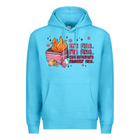 Ocean Blue it's fine i'm fine everything's freakin' fine Premium Hoodie - MaliasSmallBusiness