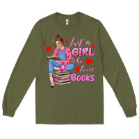 Army Green just a girl who loves books Long Sleeve Tee - texasbilliewilder