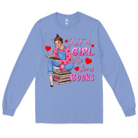 Colony Blue just a girl who loves books Long Sleeve Tee - texasbilliewilder