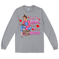 Heather Grey just a girl who loves books Long Sleeve Tee - texasbilliewilder
