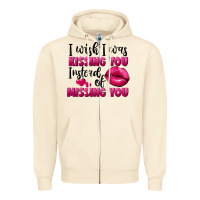 Sandshell i wish i was kissing you instead of missing you Zipper Hoodie - FaDigitalArtStudio