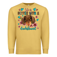 Antique Gold life is better with a dachshund Premium Sweatshirt - Jasminsmagicworld