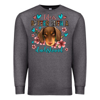 Charcoal Heather life is better with a dachshund Premium Sweatshirt - Jasminsmagicworld