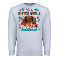Heather Grey life is better with a dachshund Premium Sweatshirt - Jasminsmagicworld