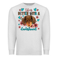 Oatmeal Heather life is better with a dachshund Premium Sweatshirt - Jasminsmagicworld