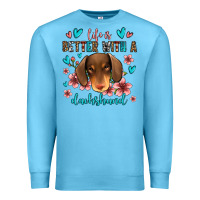 Ocean Blue life is better with a dachshund Premium Sweatshirt - Jasminsmagicworld