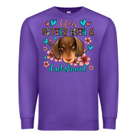 Purple life is better with a dachshund Premium Sweatshirt - Jasminsmagicworld
