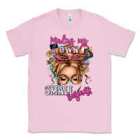 Bubblegum Pink minding my own small business blonde messy bun Classic Tee - texasbilliewilder