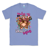 Colony Blue minding my own small business blonde messy bun Classic Tee - texasbilliewilder