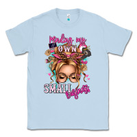 Dusty Blue minding my own small business blonde messy bun Classic Tee - texasbilliewilder