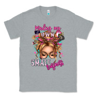 Heather Grey minding my own small business blonde messy bun Classic Tee - texasbilliewilder