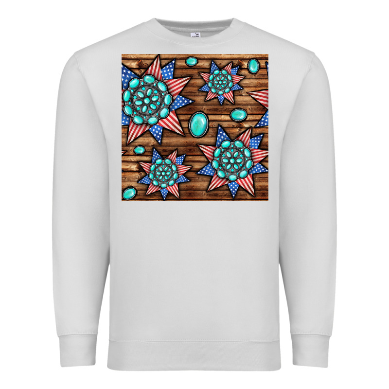 4th Of July Turquoise Gemstone Seamless Pattern Premium Sweatshirt by BundleAndBundleShop | Teevron
