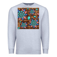 Heather Grey 4th of july turquoise gemstone seamless pattern Premium Sweatshirt - BundleAndBundleShop