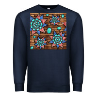 Navy 4th of july turquoise gemstone seamless pattern Premium Sweatshirt - BundleAndBundleShop