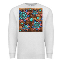Oatmeal Heather 4th of july turquoise gemstone seamless pattern Premium Sweatshirt - BundleAndBundleShop