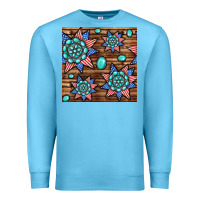 Ocean Blue 4th of july turquoise gemstone seamless pattern Premium Sweatshirt - BundleAndBundleShop