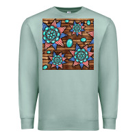 Seafoam 4th of july turquoise gemstone seamless pattern Premium Sweatshirt - BundleAndBundleShop