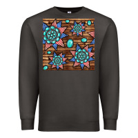 Smoke 4th of july turquoise gemstone seamless pattern Premium Sweatshirt - BundleAndBundleShop