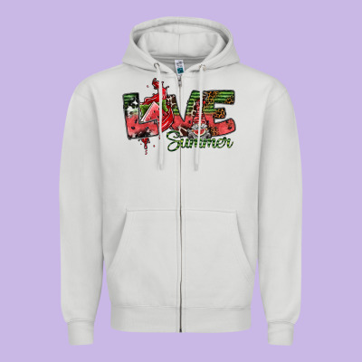 Love Summer Zipper Hoodie Designed By Sublimationcraftshop
