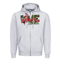 Heather Grey love summer Zipper Hoodie - SublimationCraftShop