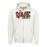 Oatmeal Heather love summer Zipper Hoodie - SublimationCraftShop