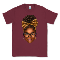Burgundy afro woman messy bun Classic Tee - texasbilliewilder