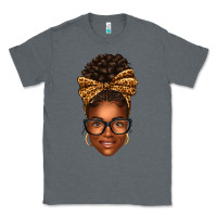 Charcoal Heather afro woman messy bun Classic Tee - texasbilliewilder