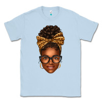 Dusty Blue afro woman messy bun Classic Tee - texasbilliewilder