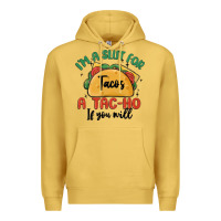 Antique Gold i'm a slut for tacos a tac ho if you will Premium Hoodie - MaliasSmallBusiness