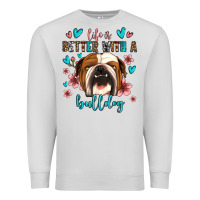 Dove Grey life is better with a bulldog Premium Sweatshirt - Jasminsmagicworld