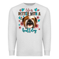 Oatmeal Heather life is better with a bulldog Premium Sweatshirt - Jasminsmagicworld