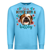 Ocean Blue life is better with a bulldog Premium Sweatshirt - Jasminsmagicworld