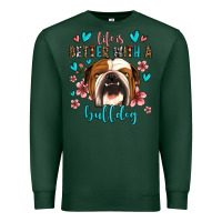 Sports Green life is better with a bulldog Premium Sweatshirt - Jasminsmagicworld