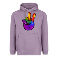 Lavender pride peace hand Heavyweight Hoodie - JahusDesignShop