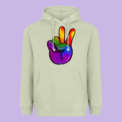 Pride Peace Hand Heavyweight Hoodie Designed By Jahusdesignshop