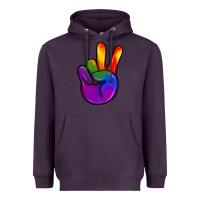 Plum pride peace hand Heavyweight Hoodie - JahusDesignShop