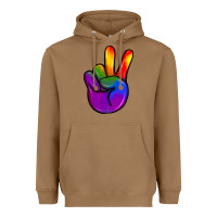 Toasted Coconut pride peace hand Heavyweight Hoodie - JahusDesignShop
